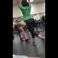 2 sexy gym babes again in spandex shorts and leggings