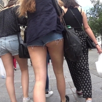 Candid cheeky festival goer in little denim shorts with friends Festival_goers.mp4-2023-07-15-10h48m32s465.jpg