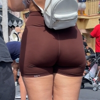 Hot candid girl thotting around in brown biker shorts with a great ass 🔥 FireCandids_BrownBikes03.jpg
