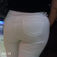 Big booty lady in tight white jeans Big booty in white jeans