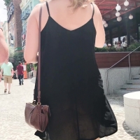 Booty in see through skirt