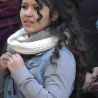 Latina in see through leggings