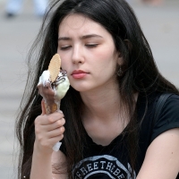 Various candid beautiful women in different outfits in public 98482383@N03_48645418203_Ice Cream Lover 3.jpg