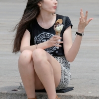 Various candid beautiful women in different outfits in public 98482383@N03_48645909732_Ice Cream Lover 2.jpg