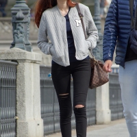 Various candid beautiful women in different outfits in public 98482383@N03_48818321673_Tight Black Jeans 1.jpg