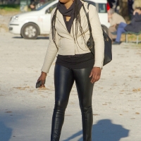 Various candid beautiful women in different outfits in public 98482383@N03_48984271126_Shiny Pants 2.jpg