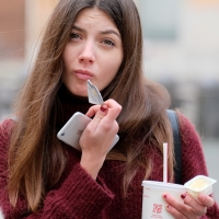 Various candid beautiful women in different outfits in public 98482383@N03_49402132131_Cutie with a Drink 3.jpg
