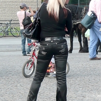 Multiple hot candid babes in tight jeans and pants 98482383@N03_16031242259_Shiny Pants 2.jpg
