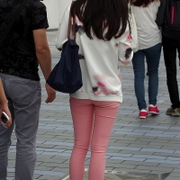 Multiple hot candid babes in tight jeans and pants 98482383@N03_26527534224_Pink Jeans 1.jpg