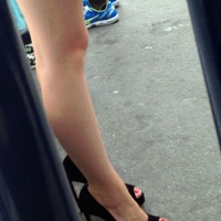 Candid girl in high heels and shorts with sexy legs Candid Ass Teen With High Heels_48AB158.jpg