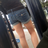 Candid girl in high heels and shorts with sexy legs Candid Ass Teen With High Heels_7109A5B.jpg
