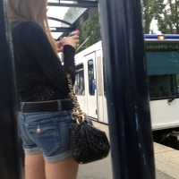 Candid girl in high heels and shorts with sexy legs Candid Ass Teen With High Heels_A38CBB2.jpg