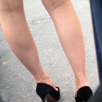 Candid girl in high heels and shorts with sexy legs Candid Ass Teen With High Heels_C13C29F.jpg