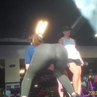 Green spandex gym booty