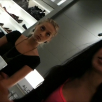 Hot brunette shoe store employee