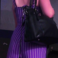 Candid lady in tight purple striped pants 68274985.jpg