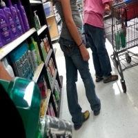Skinny teen in jeans shopping at Walmart 39562147.jpg
