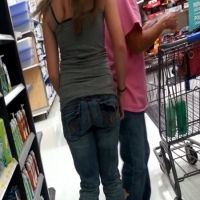 Skinny teen in jeans shopping at Walmart 39562150.jpg