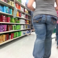 Skinny teen in jeans shopping at Walmart 39562219.jpg