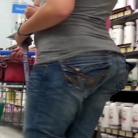 Skinny teen in jeans shopping at Walmart 39562228.jpg