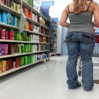 Skinny teen in jeans shopping at Walmart 39562224.jpg