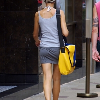 Candid sexy girls in skirts and dresses in public 98482383@N03_16548023676_Huge Yellow Bag 2.jpg