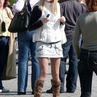 Candid sexy girls in skirts and dresses in public 98482383@N03_15582205001_Gorgeous Blonde in Great Boots 1.jpg
