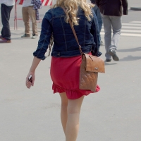 Candid sexy girls in skirts and dresses in public 98482383@N03_21169747140_Blonde in a Red Dress 1.jpg