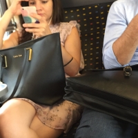Candid sexy girls in skirts and dresses in public candidsexystreet_29435050228_Beauty in the train.jpg