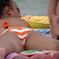 Sexy bikini Asian on the beach