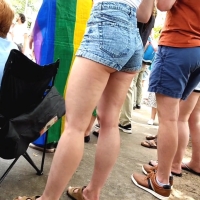 Candid sexy girl at a pride parade showing some ass cheeks in little denim shorts One cheek shufflin.mp4-2022-07-24-09h08m03s468.jpg