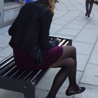 candidsexystreet_43977525210_Girl in purple skirt and nice black hosed legs and heels.jpg