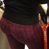 Bubble butt in purple leggings