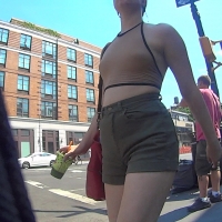 Candid braless cutie