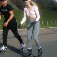 Beautiful blonde with pokies