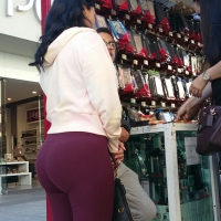 Great ass in maroon leggings