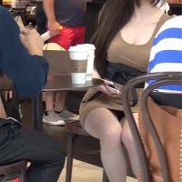 Asian hottie in tight skirt