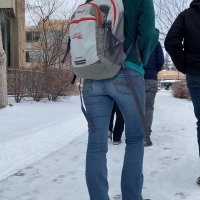 College booty in jeans