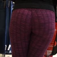 Red leggings booty