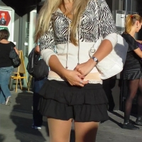 Candid babes in stockings