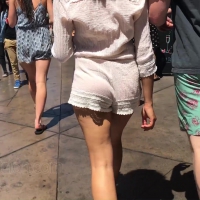 Hottie in white lace shorts
