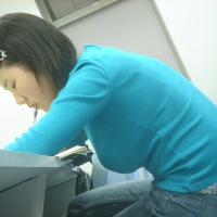 Cute Asian student with nice boobs in blue shirt Cute Asian with nice boobs
