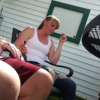 Older lady in tank top