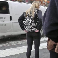 Cute blonde thong line