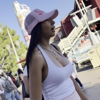 Pink flared babe