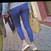 Girl in tight jeans