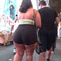 Massive booty in black shorts