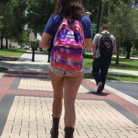 College cheeks on campus