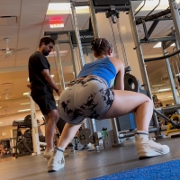 Hot candid college babe working out in smoke print spandex shorts squatting IMG_0155.MOV-2023-08-16-17h39m21s641.jpg