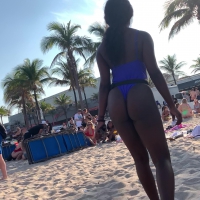 Quick black beach booty